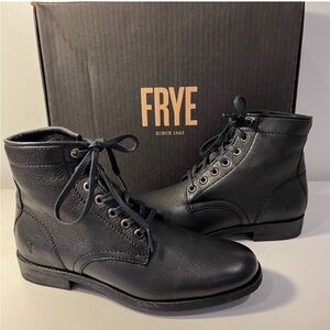 New! Frye Black Tyler Leather Boots Size 7